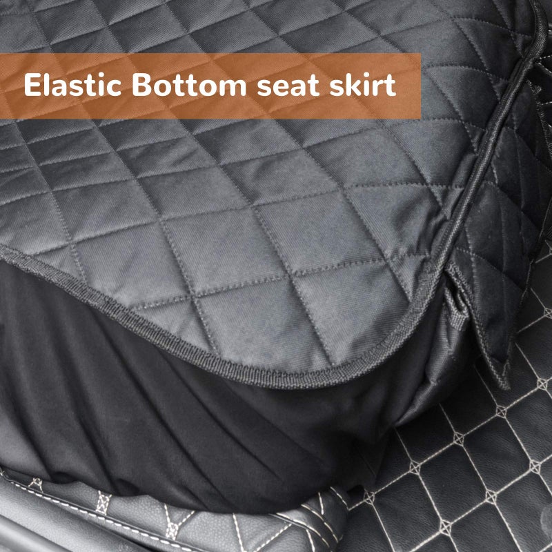 URPOWER Dog Car Seat Cover for Front Seat, Waterproof Pet Car Seat Protector with Pocket & Elastic Skirt, Non-Slip Dog Bucket Seat Covers for Cars, Trucks & SUVs - Image 2